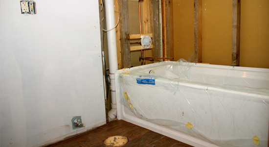 removing bathroom drywall