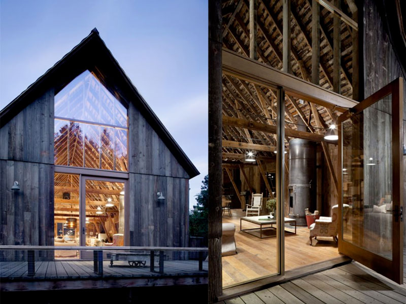 historic barn repurposed into modern home