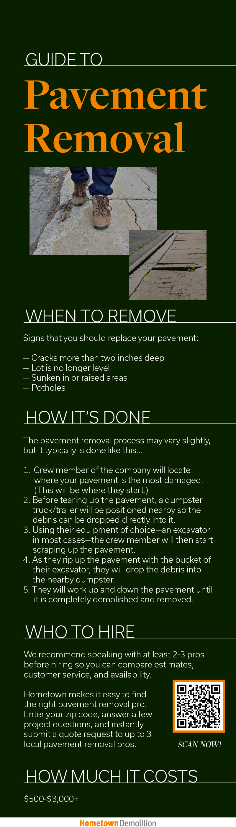 infographic about pavement removal