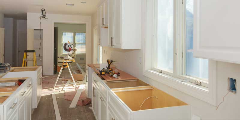Kitchen in the middle of remodeling project
