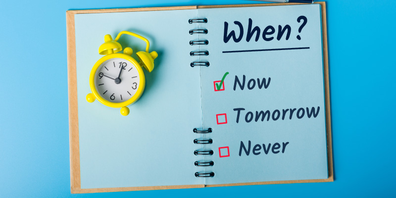 when to get started checklist with the "now" box checked
