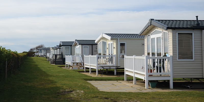 row of mobile homes