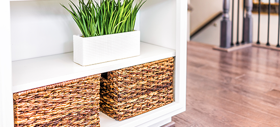 wicker organization bins