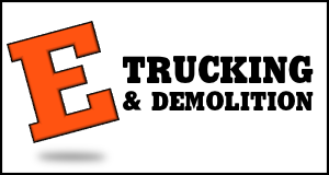 E Trucking and Demolition logo