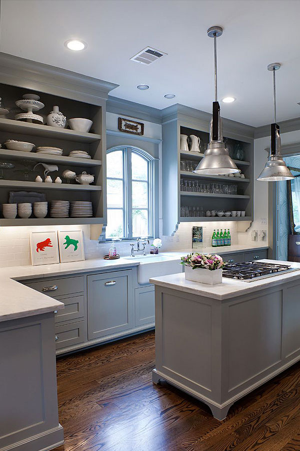 gray adds contemporary look to kitchen