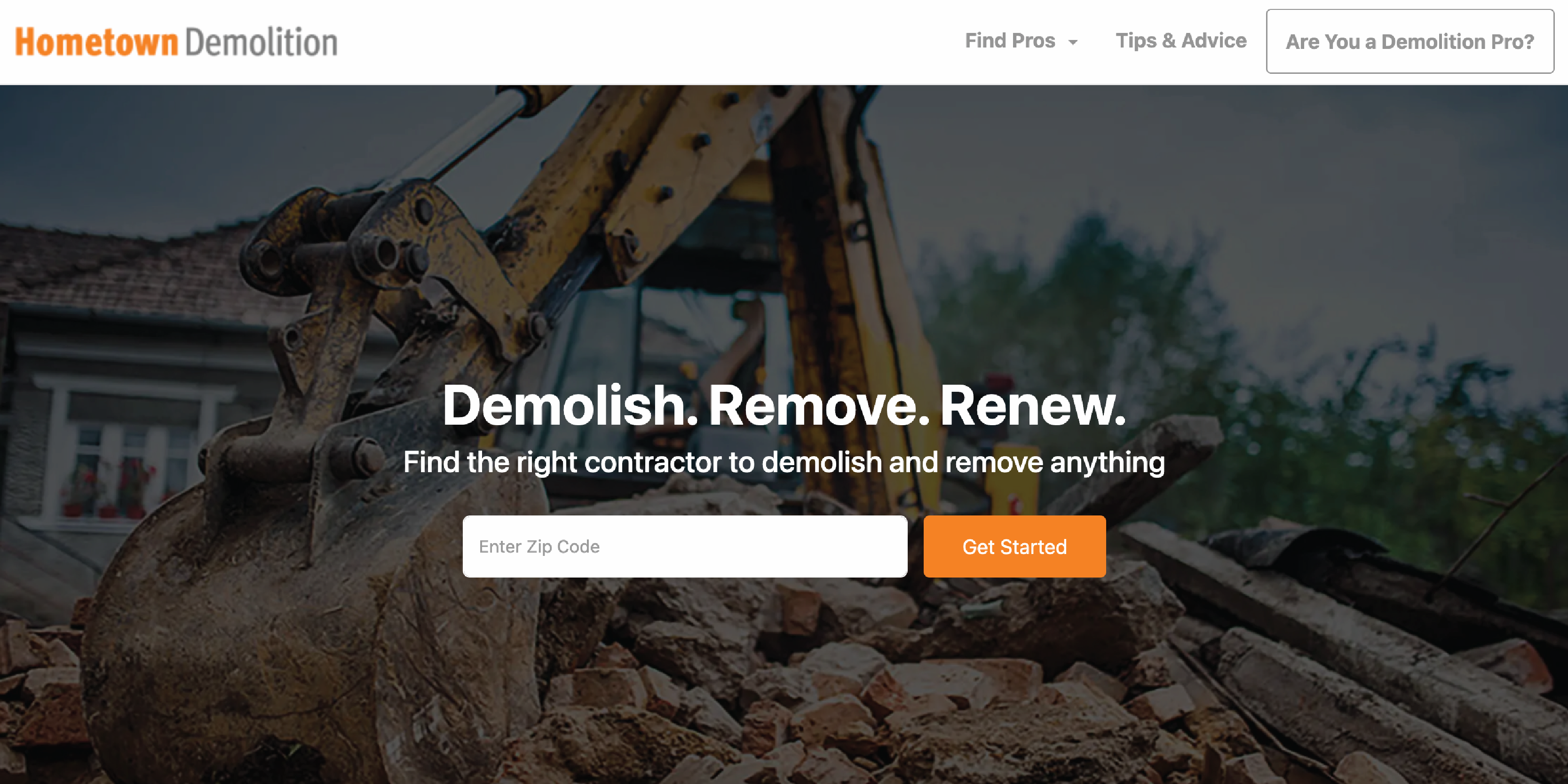 Hometown Demolition homepage