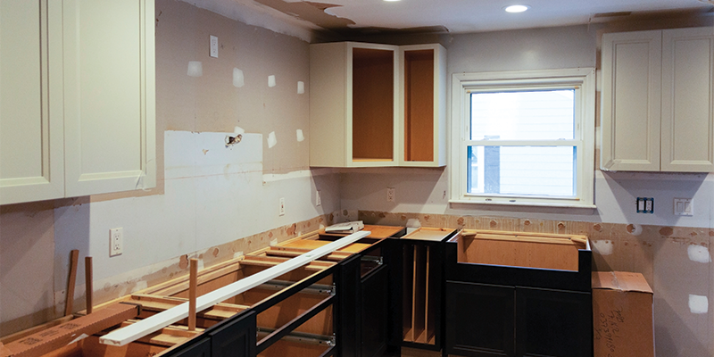 kitchen remodel in progress