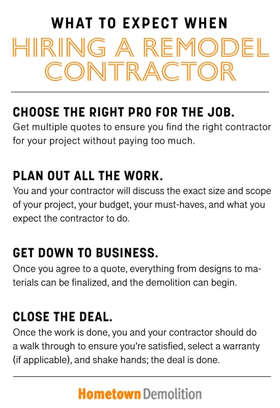 what to expect when hiring a remodel contractor infographic