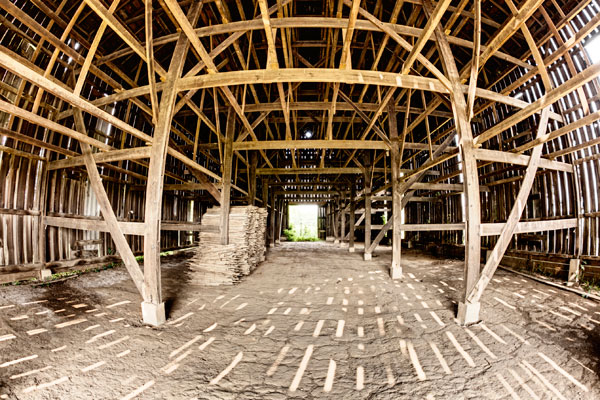 Interior of old barn 