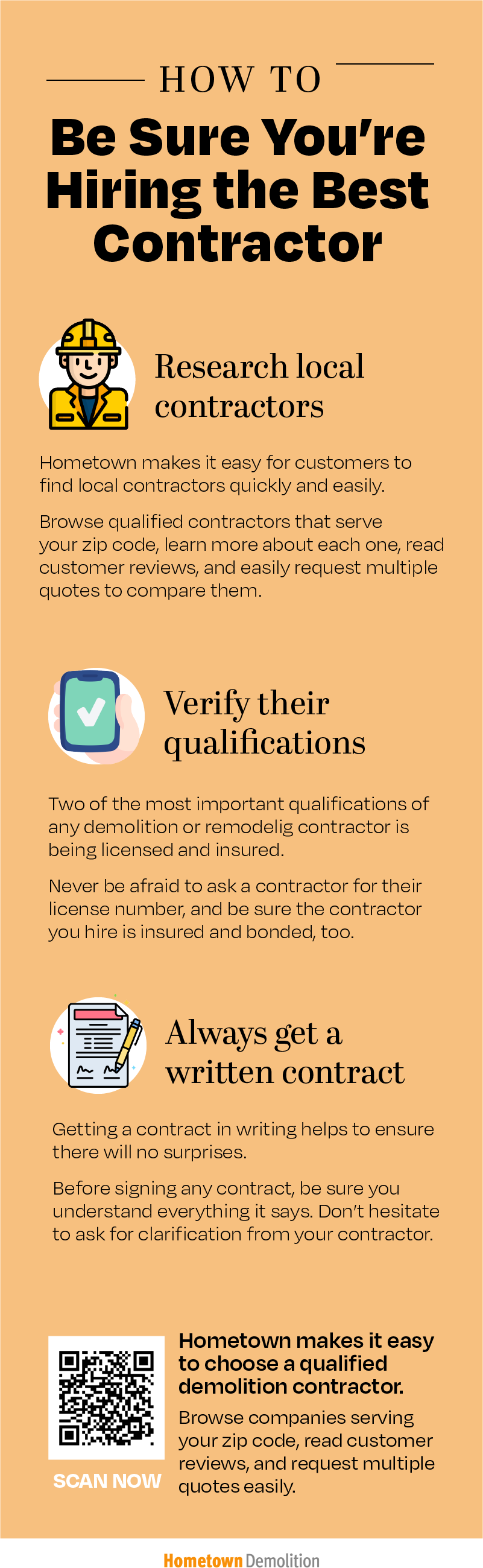 find the right contractor infographic