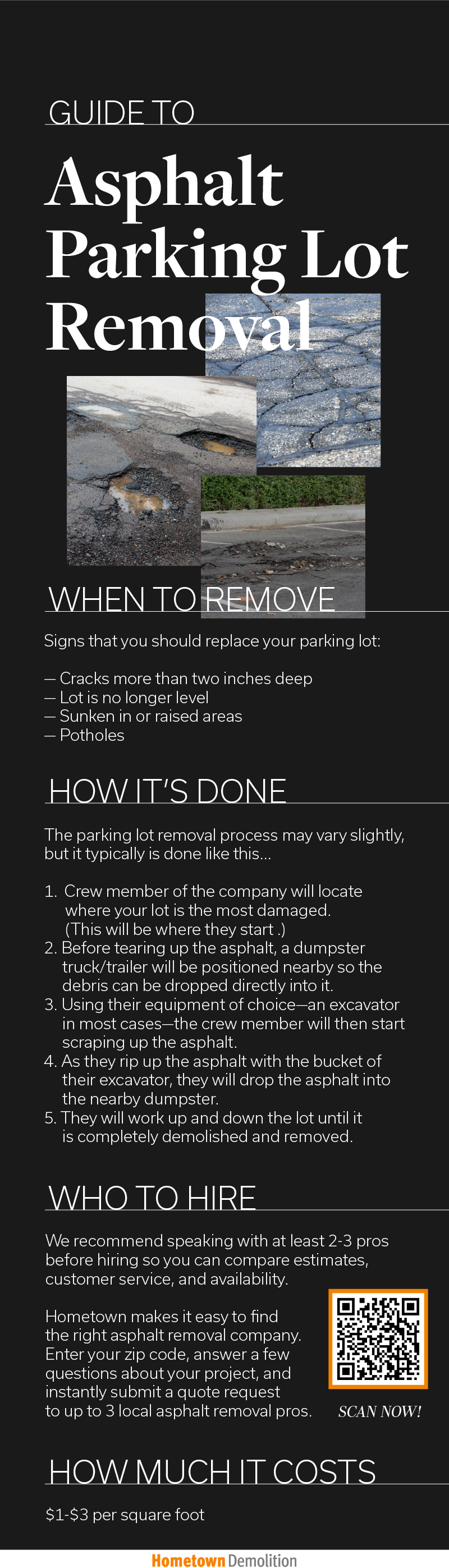 asphalt parking lot removal infographic