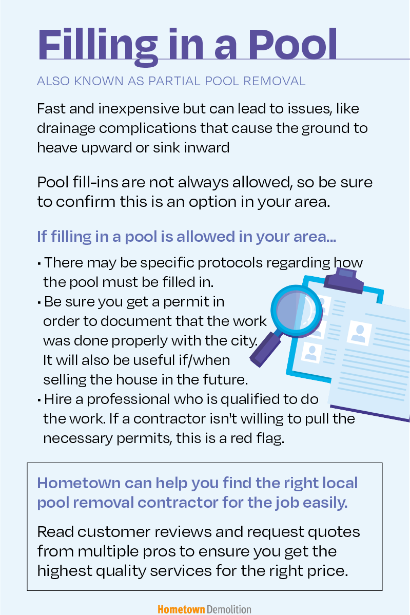 filling in a pool infographic