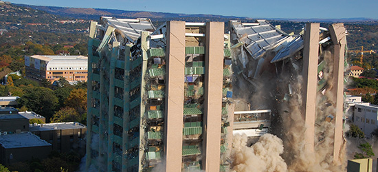 commercial demolition by explosion or implosion