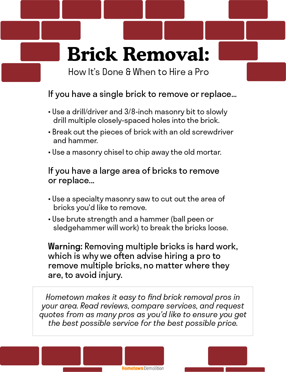 brick removal infographic