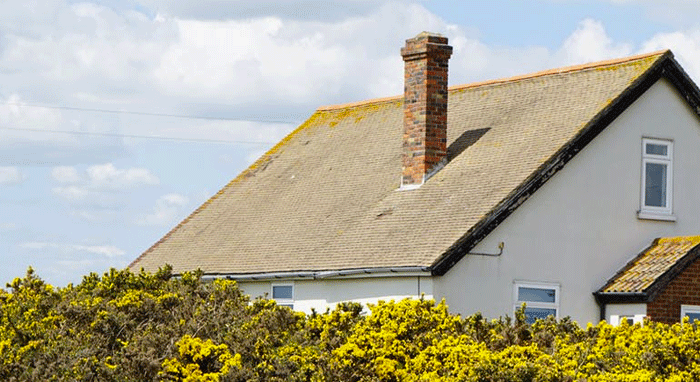 brick chimney old old roof