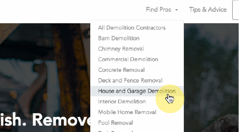 step 1a to finding a demo contractor