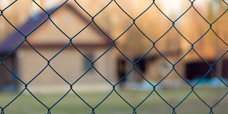 closeup of chain link fence