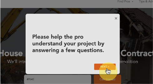 step 3 to finding a demo contractor