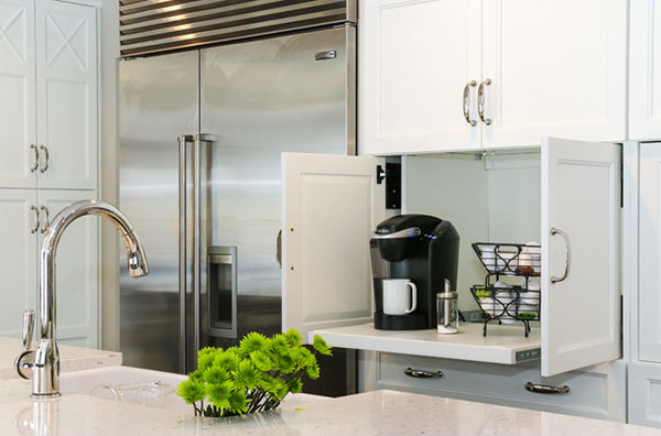 hide kitchen appliances in cabinets