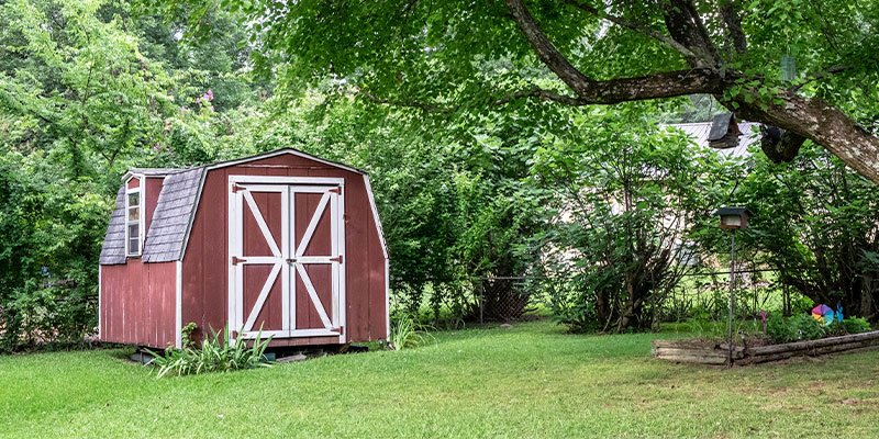 old shed in yard