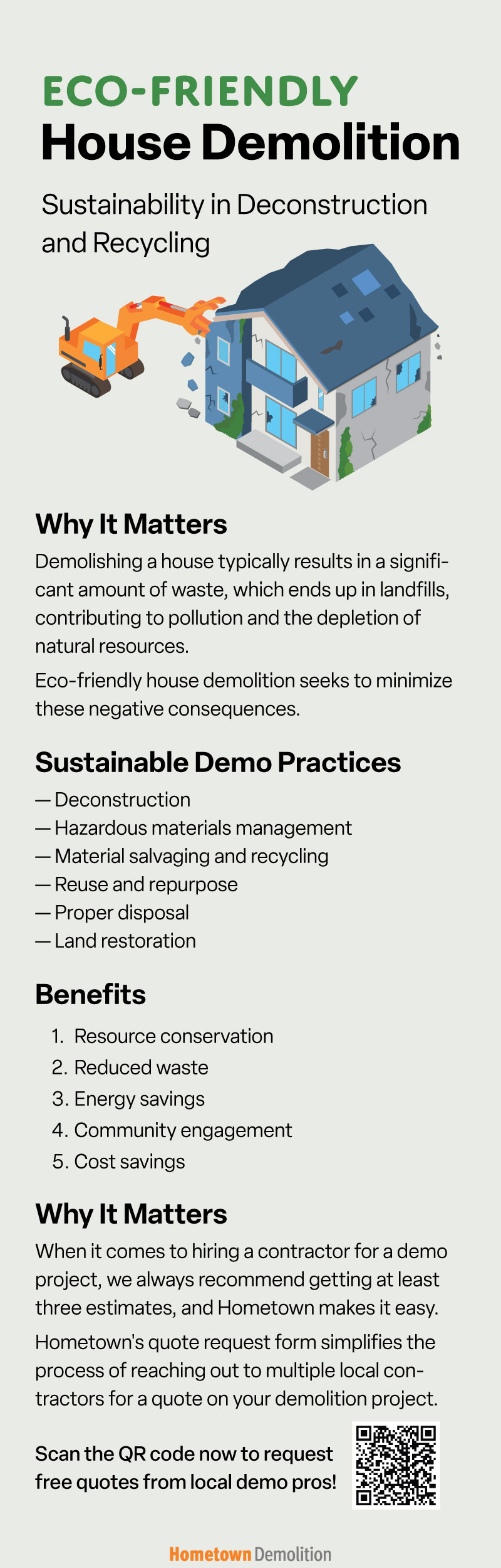 eco-friendly house demolition infographic