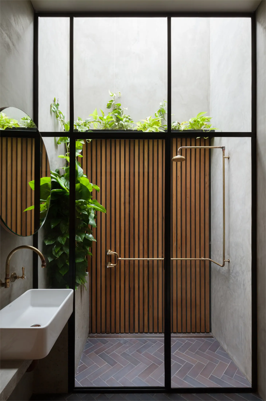 trending indoor outdoor shower