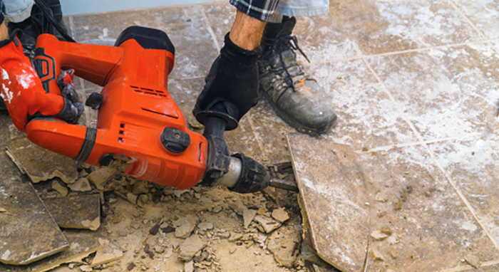 removing interior floor tiles