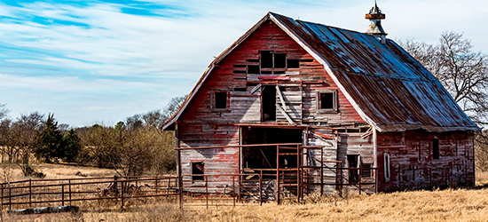 old, dilapidated barn