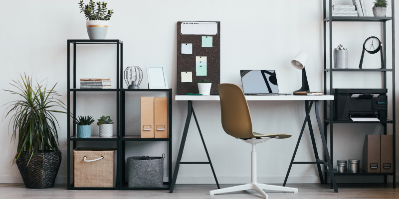 organized minimal work from home office