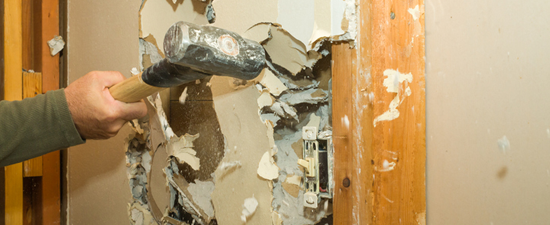interior drywall demolition