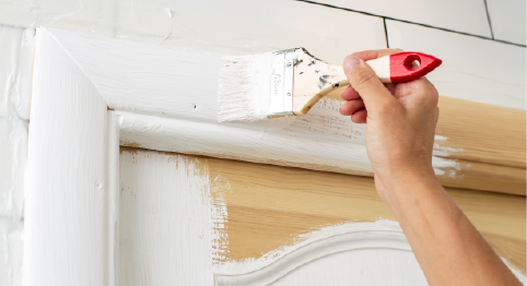 painting wood trim white