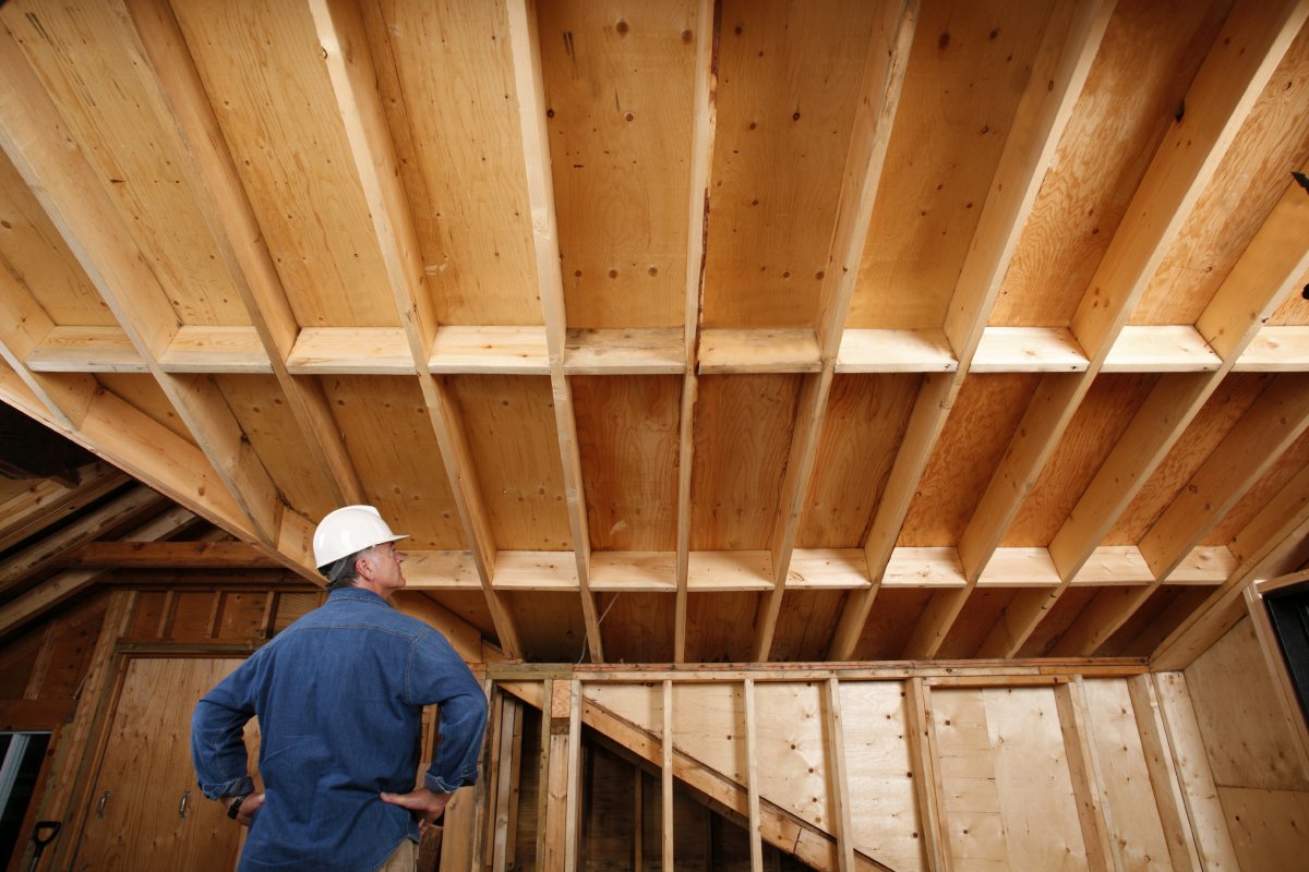 Contractor inspecting a house