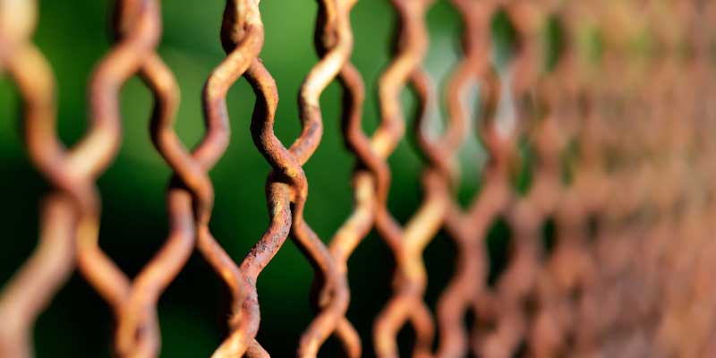 Rusty chain link fence
