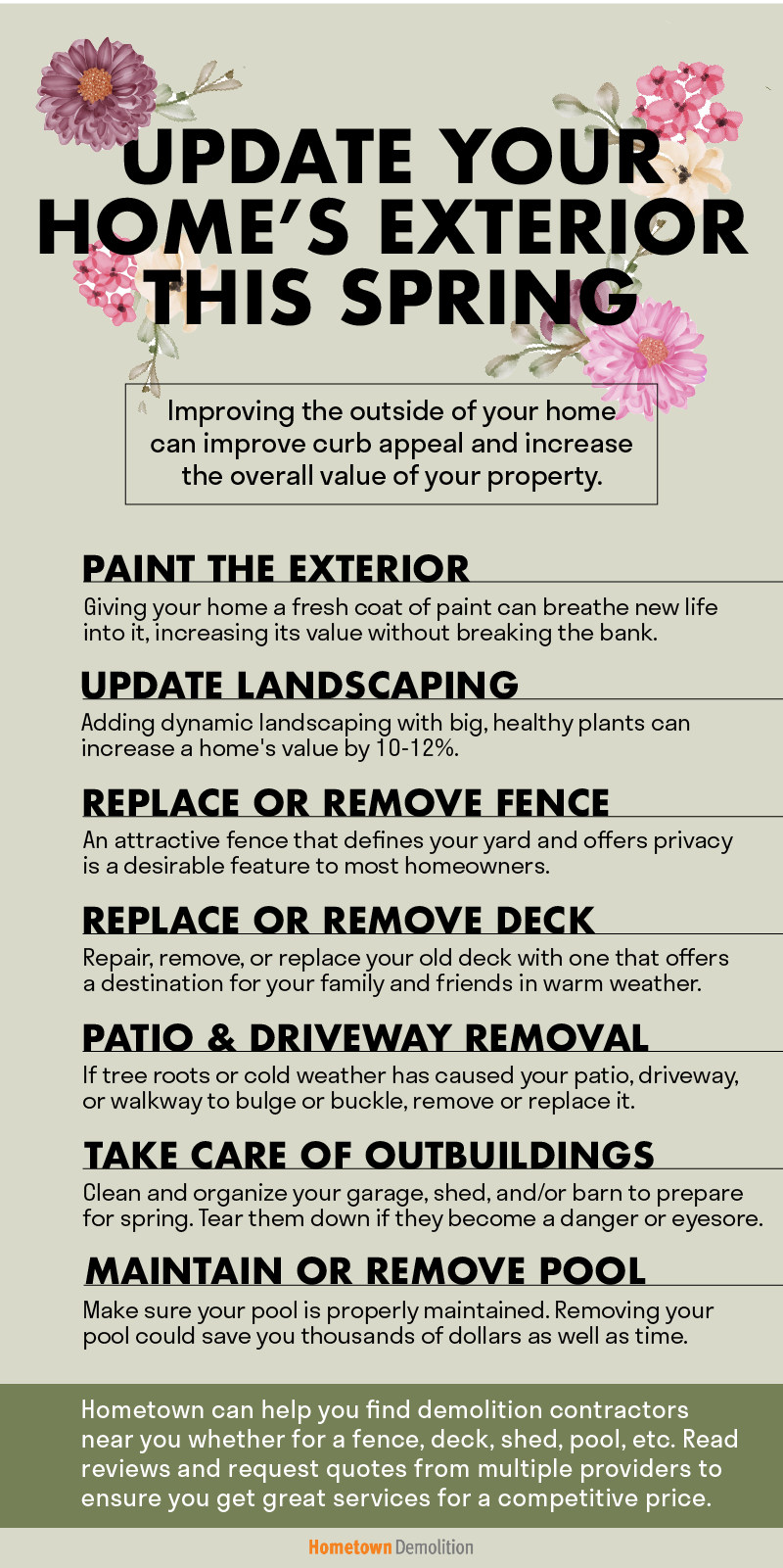 how to update home exterior infographic