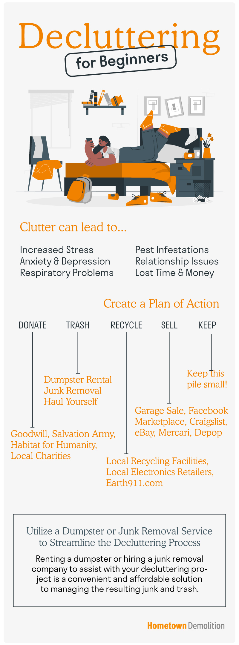 decluttering for beginners infographic