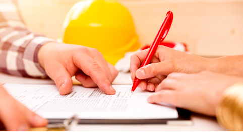 looking over written contractor estimate