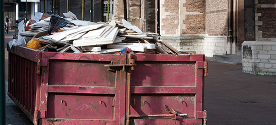 use a dumpster to dispose of debris