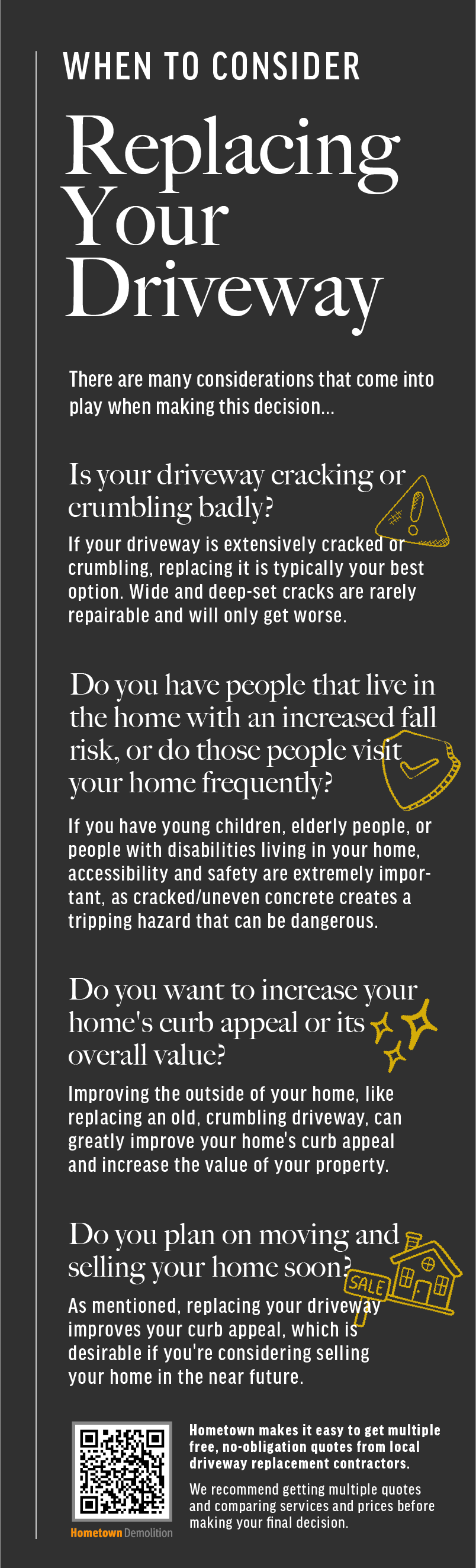 when to consider replacing driveway infographic